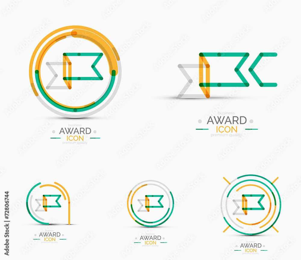 Award icon set, Logo collection