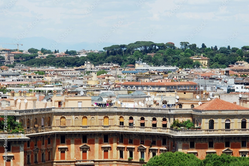 Fototapeta premium Rome city aerial view from San Angelo castle