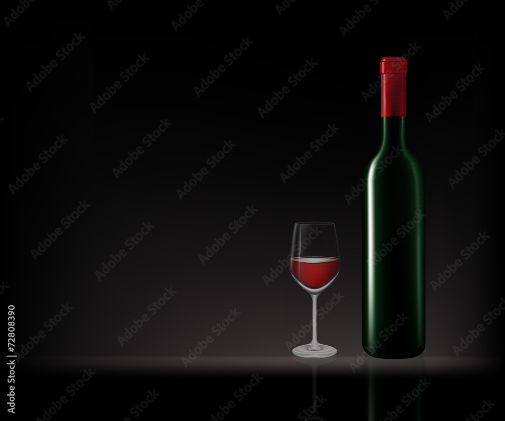 Bottles of red wine in dark background Bottles of red wine in dark background