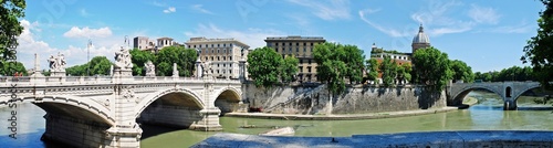 Tiber river and Rome city view on May 30, 2014