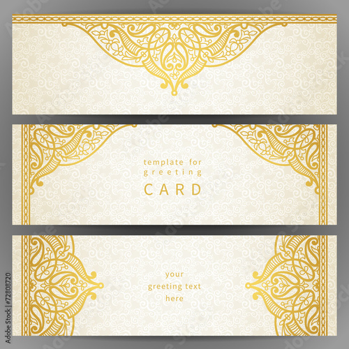 Vintage ornate cards in oriental style.