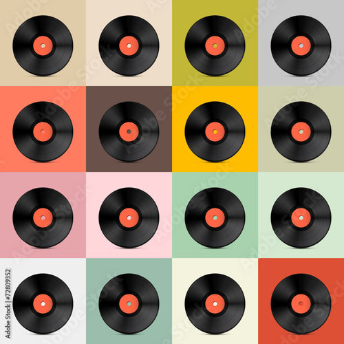 Retro - Vintage Vector Vinyl Record Disc Template
