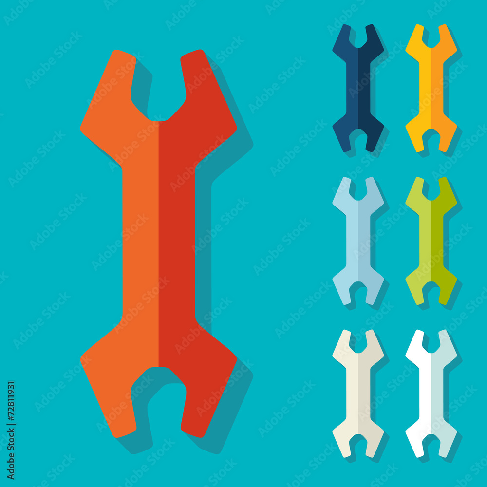 Flat design: wrench Flat design: wrench