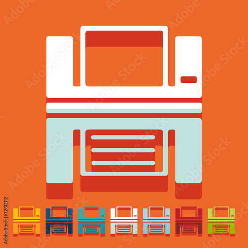 Flat design: printer