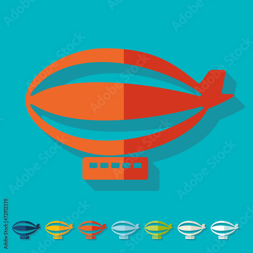 Flat design: airship