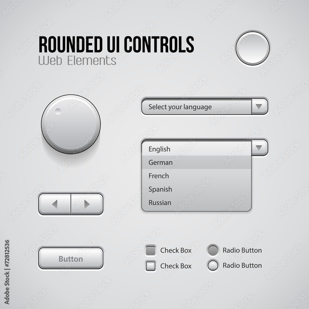 Web UI Controls Design Elements Stock Vector | Adobe Stock