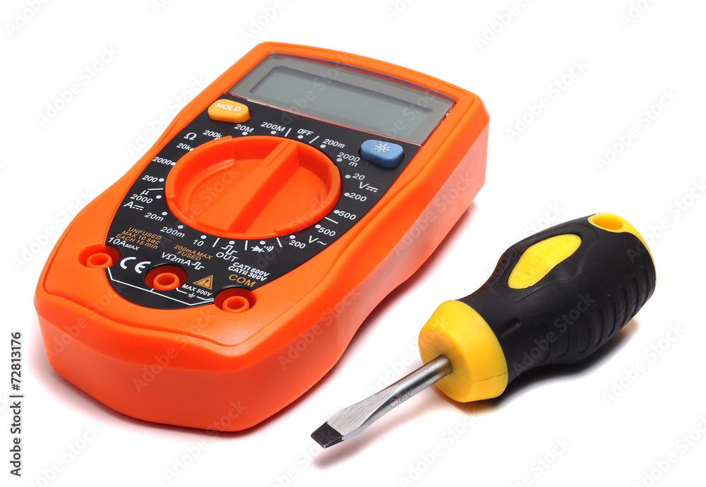 orange multimeter and direct screwdriver orange multimeter and direct screwdriver