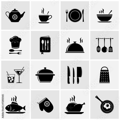Set of kitchen tools silhouettes
