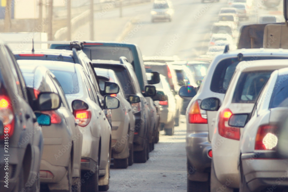 traffic jams in the city, road, rush hour