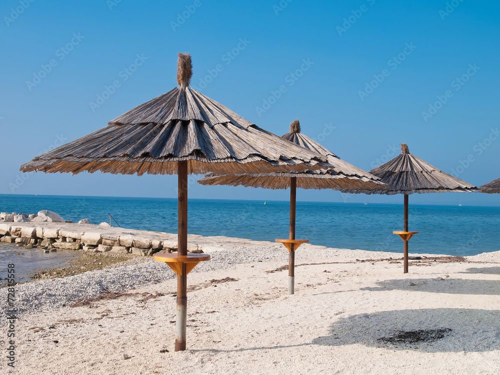 Parasols on the beach