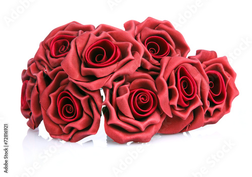 l bouquet of red roses on a white background