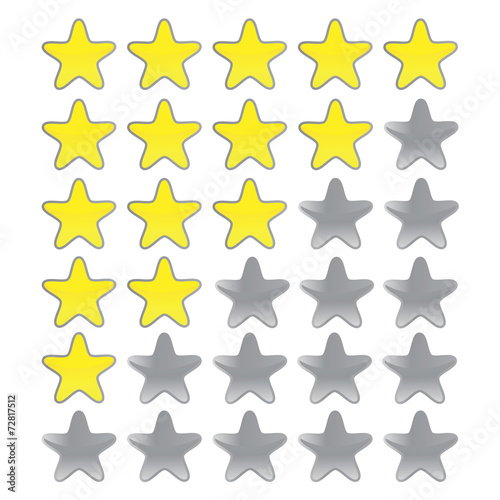 Rating stars vector. Rating stars isolated on white