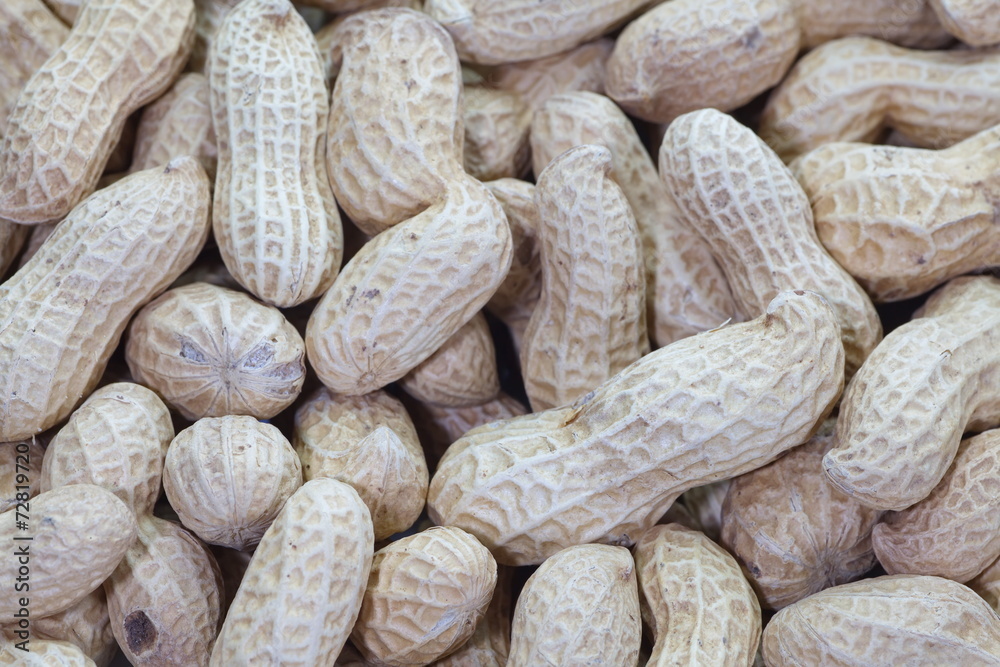 Close - up many raw dried peanut Close - up many raw dried peanut