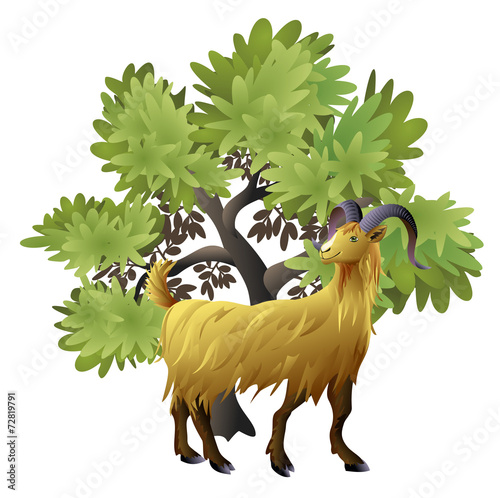 Goat with tree as year simbol