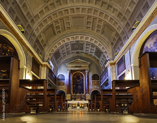 Photography Interior of Saint Sebastian church in Rome, Italy