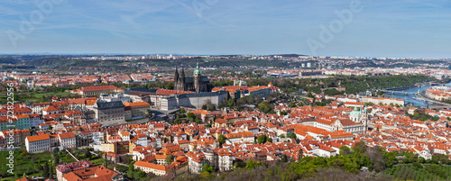 Aerial view of Hradchany: the Saint Vitus (St. Vitt's) Cathedral