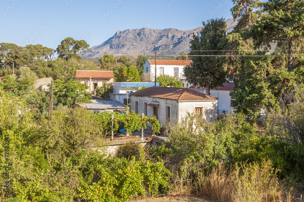 Village Vizari at the foot of the Ida Mountain on Crete