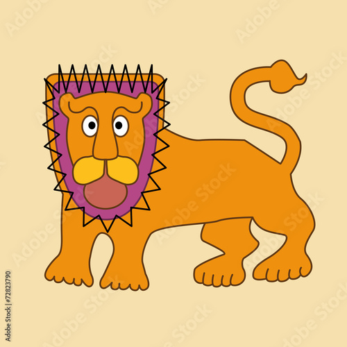Abstract cartoon of lion