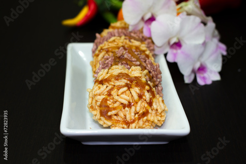 Thai s Rice cracker or rice biscuits.