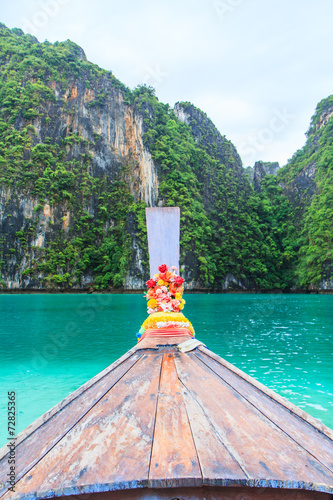 Head of long tail boat at Phi Phi island in Thailand