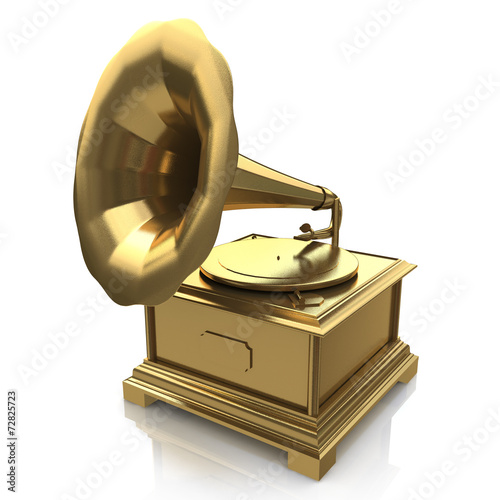 Vintage gold gramophone