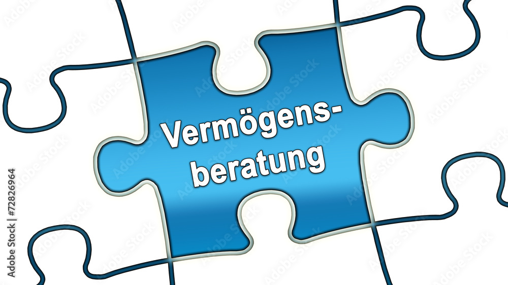 Fototapeta premium ptk14 PuzzleTeilGrafik ptk-v4 - Vermögensberatung - blau g2471