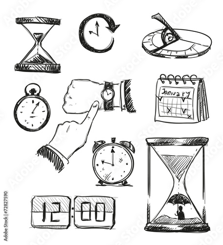 time symbols. Time icons. Vector illustration.