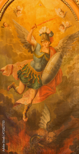 Trnava - paint of archangel Michael from St. Nicholas church © Renáta Sedmáková