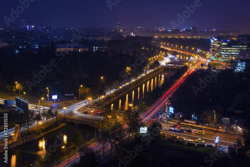 Night cityscape , Bucharest,