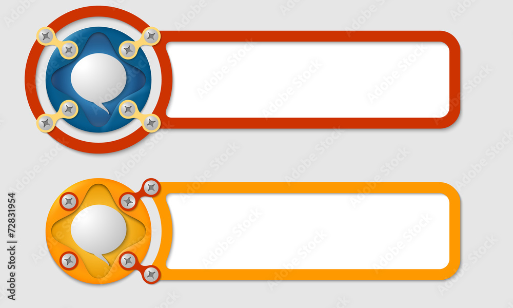 abstract boxes for any text with screws and speech bubble abstract boxes for any text with screws and speech bubble