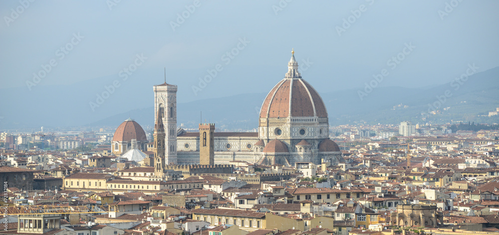 Cityscape of Florence, Italy, with the Cathedral and bell tower