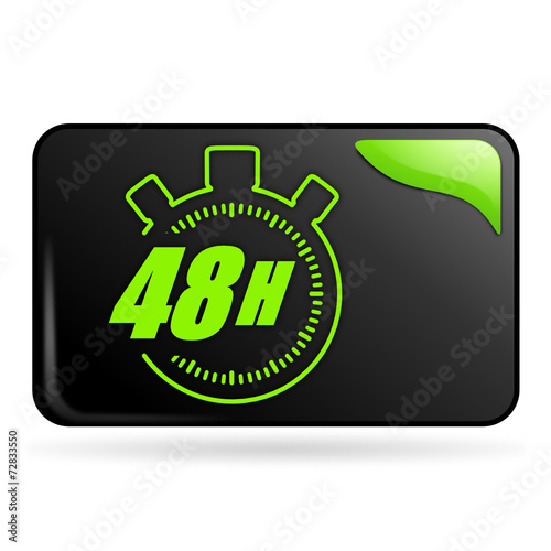 quarante huit heures chronomètre sur bouton web rectangle vert