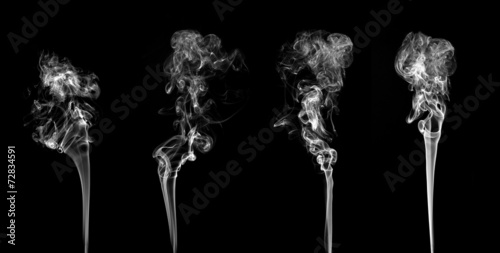 Abstract white smoke collection on black background