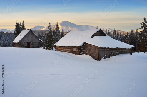 Hut under the snow