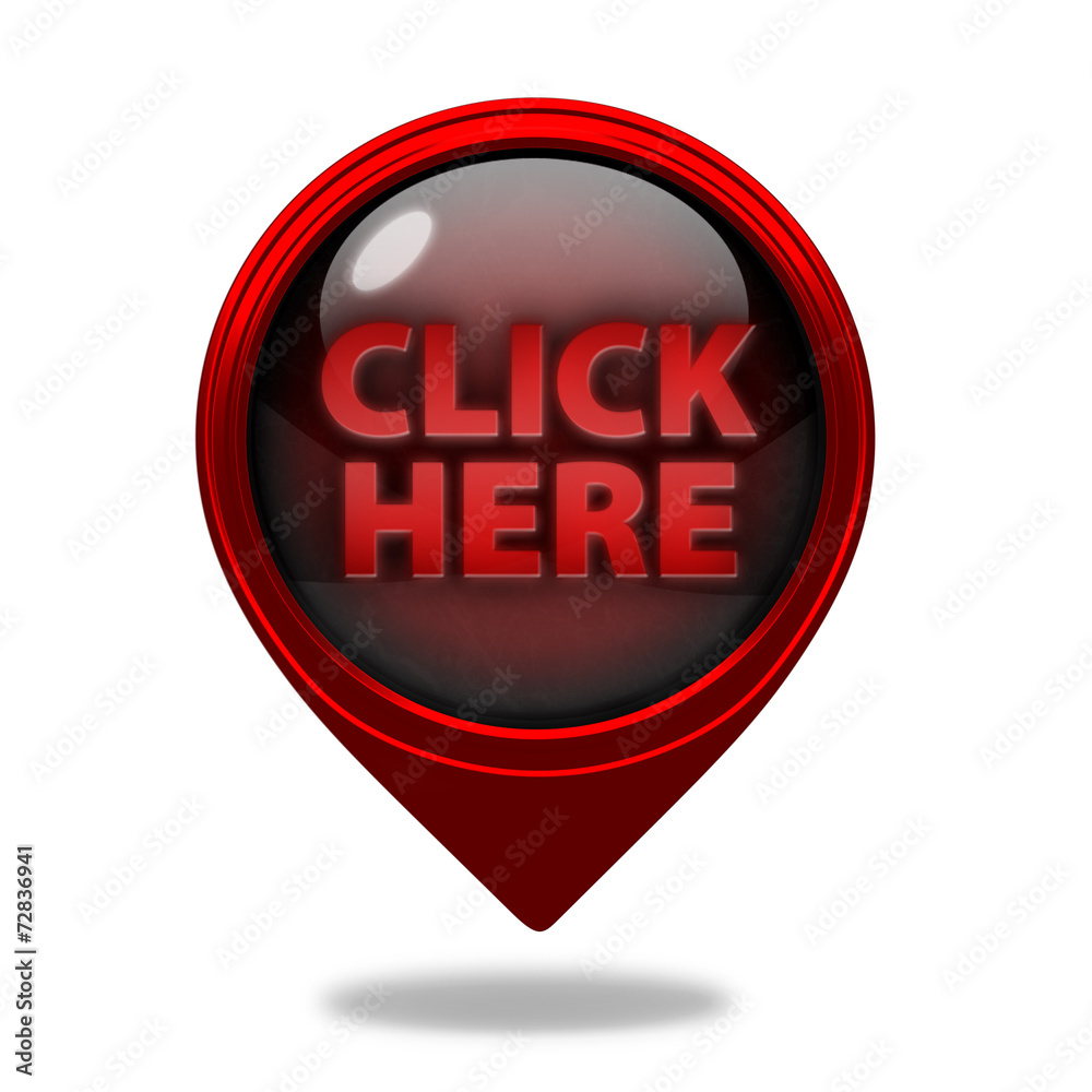 Click here pointer icon on white background Click here pointer icon on white background