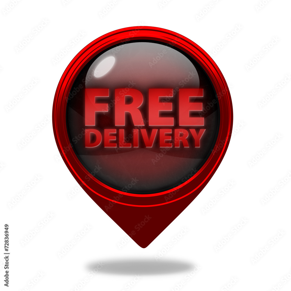 Free delivery pointer icon on white background Free delivery pointer icon on white background