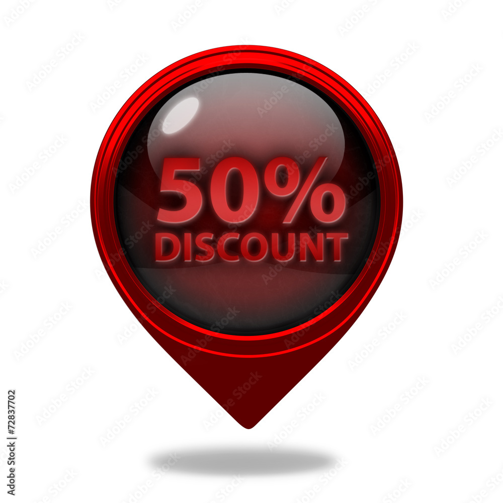 Discount 50 pointer icon on white background Discount 50 pointer icon on white background