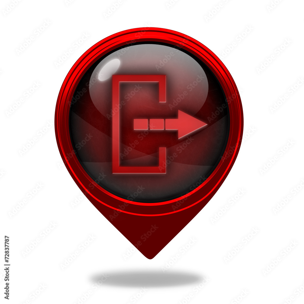 Logout pointer icon on white background Logout pointer icon on white background