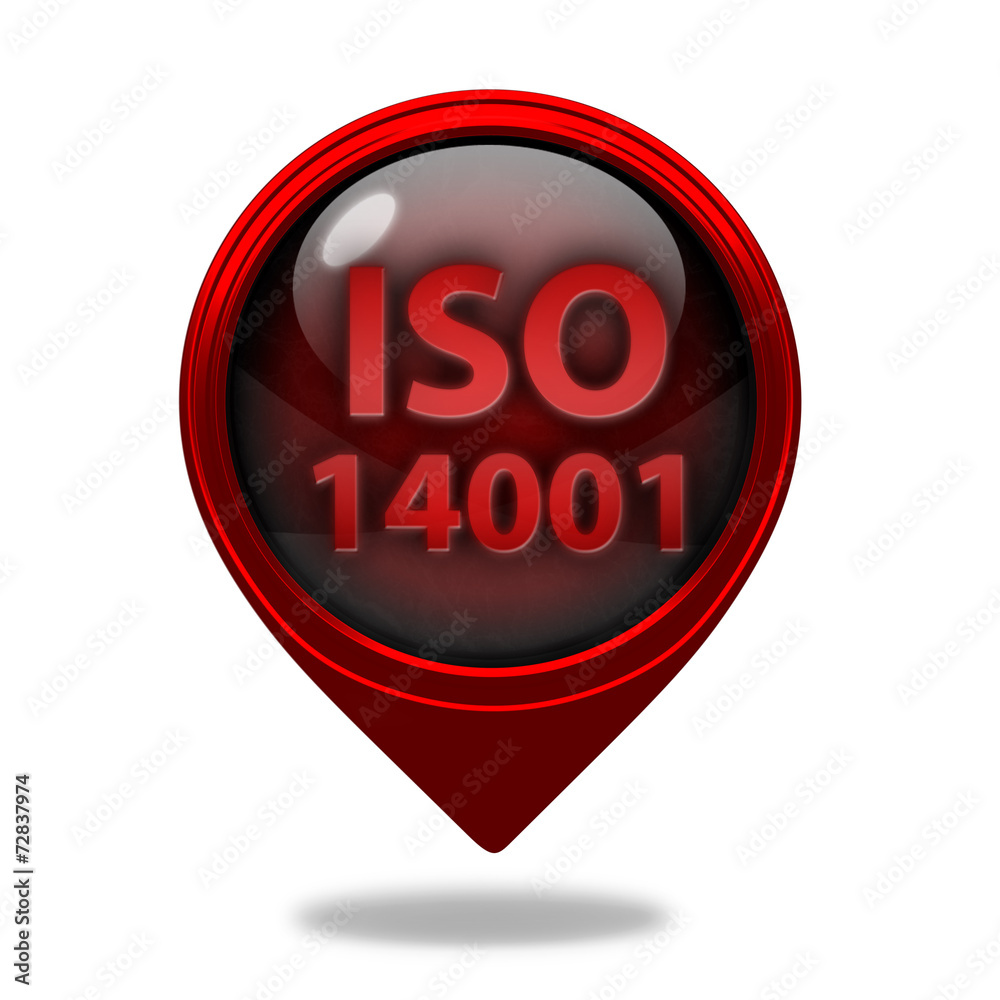 Iso 14001 pointer icon on white background Iso 14001 pointer icon on white background