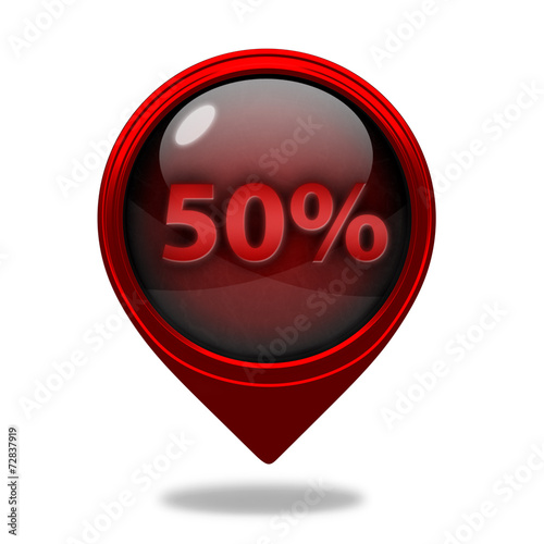 Free Download Fivety percent pointer icon on white background - GFXLoad