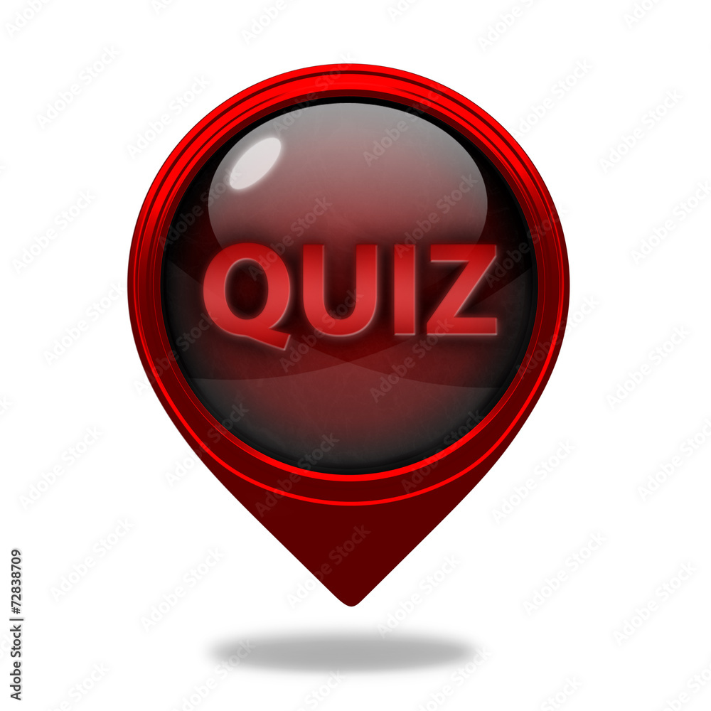 Quiz pointer icon on white background Quiz pointer icon on white background