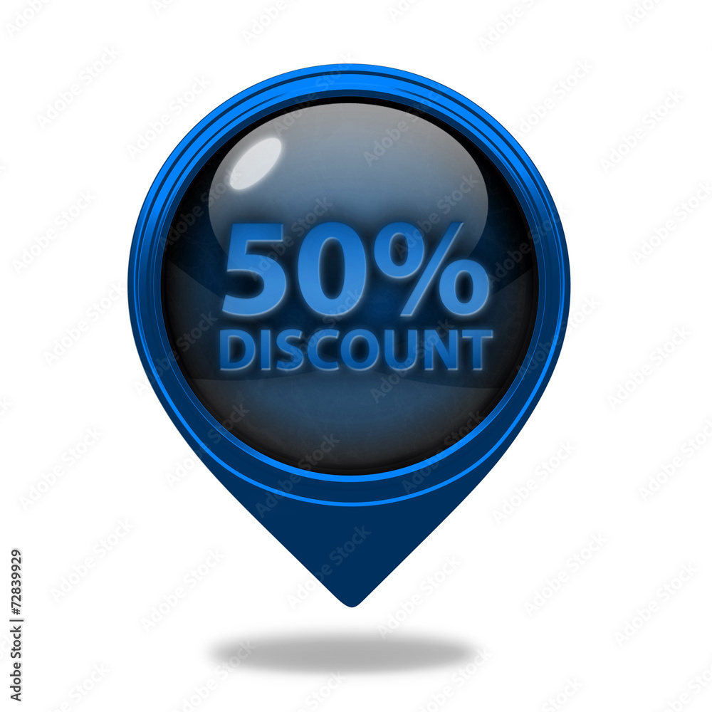 Discount 50 pointer icon on white background Discount 50 pointer icon on white background
