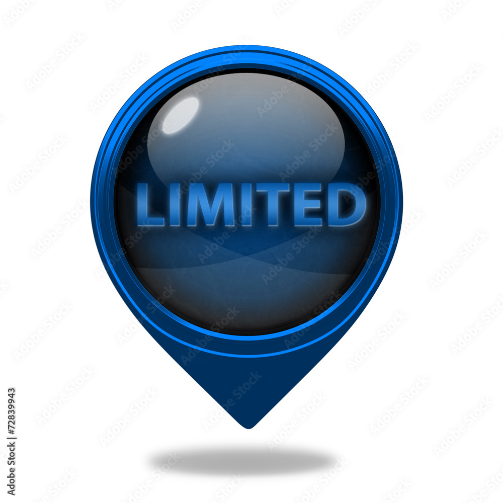 Limited pointer icon on white background Limited pointer icon on white background