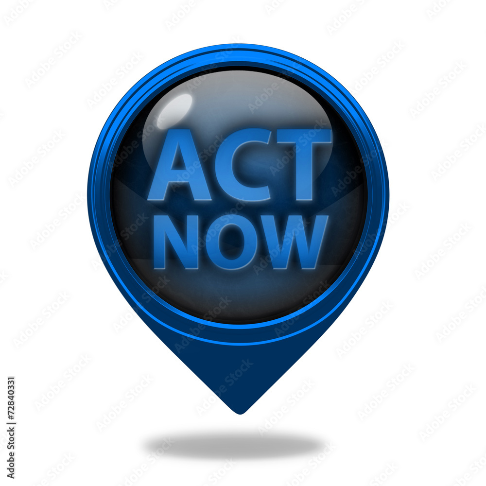 Act now pointer icon on white background Act now pointer icon on white background