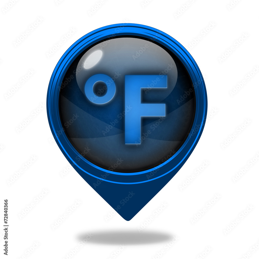 fahrenheit pointer icon on white background fahrenheit pointer icon on white background