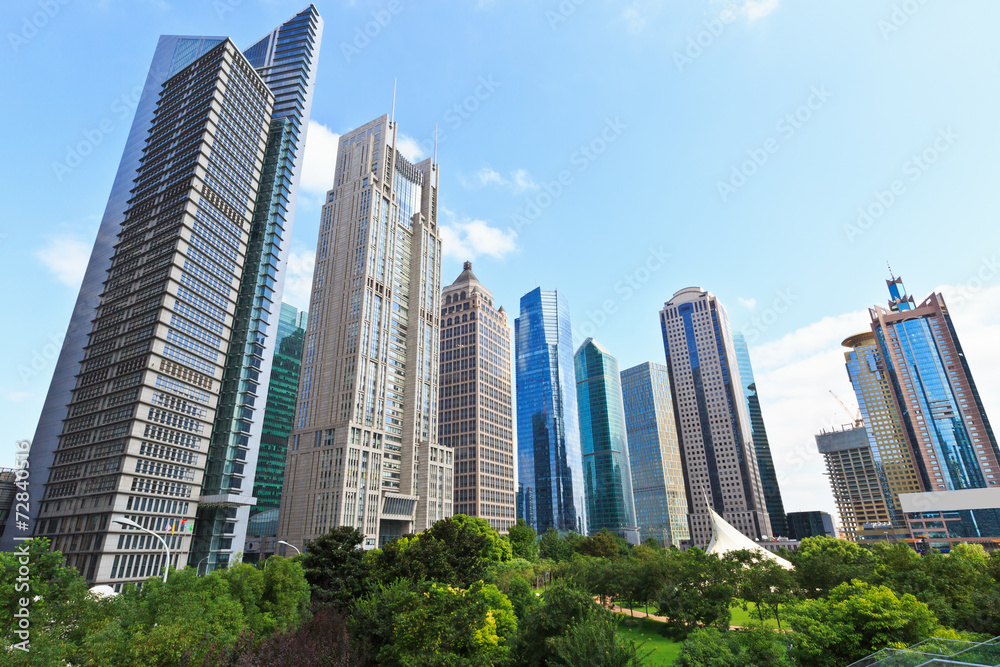 Shanghai's financial district skyscrapers