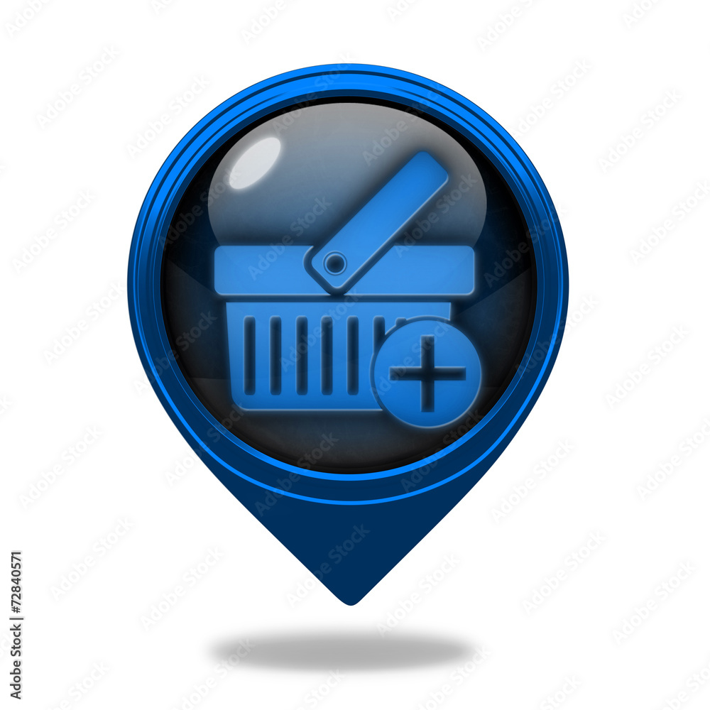 Add to basked pointer icon on white background Add to basked pointer icon on white background