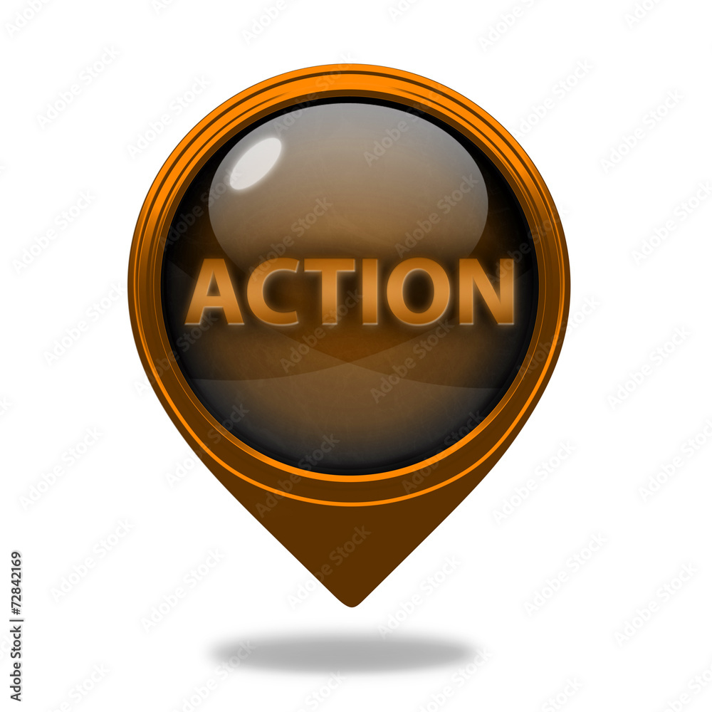 Action pointer icon on white background Action pointer icon on white background