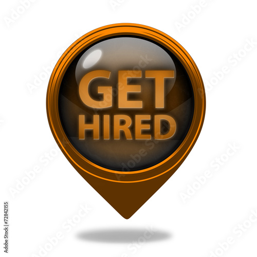 Get hired pointer icon on white background