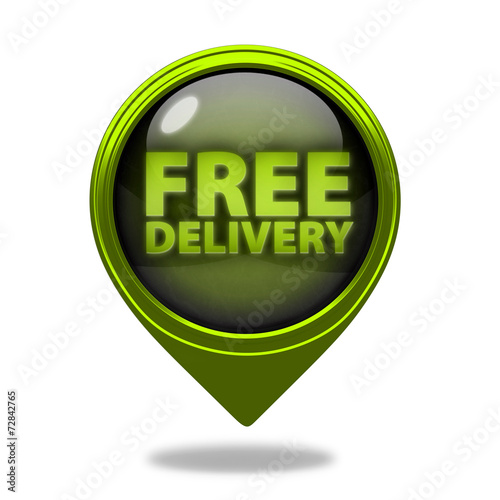 Free delivery pointer icon on white background